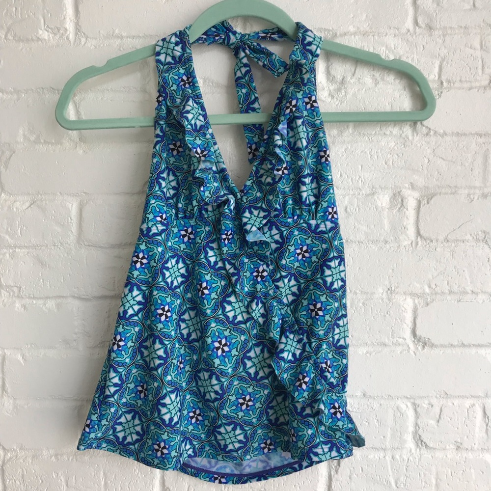 Sara bleakly Spanx bathing suit tankini top blue S